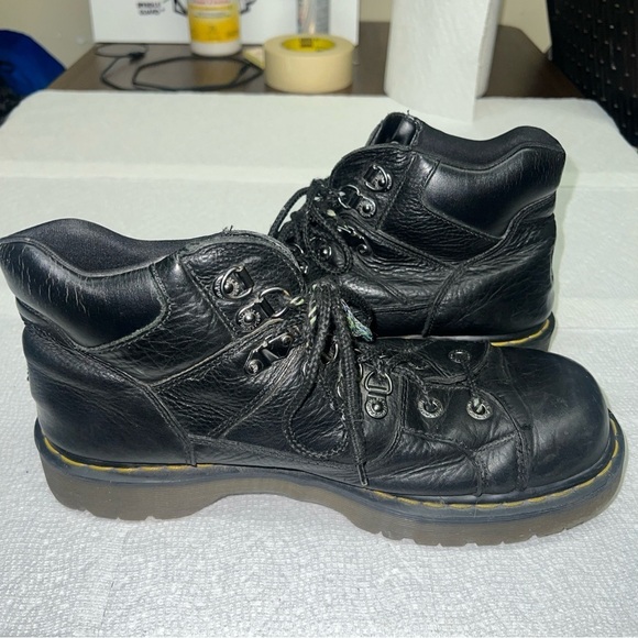 Dr Martens 10962 Men\'s Size 12 Black Leather Motorcycle 8 Eyelet Combat Boots main image 9